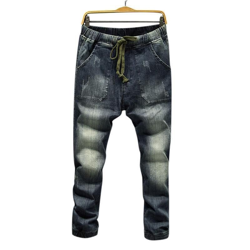 Uformell Snøring Ripped Washed Harem Jeans For Men