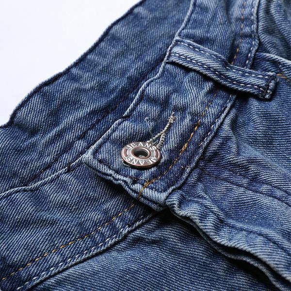 Vintage Hull For Menn Lyseblå Rette Jeans Med Smal Knapp