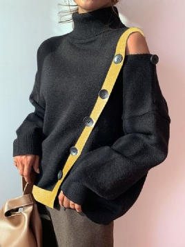 Høy Elastisitet Urban Loose Turtleneck Langermet Genser