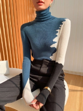 Mote Langermet Turtleneck Color Block Genser