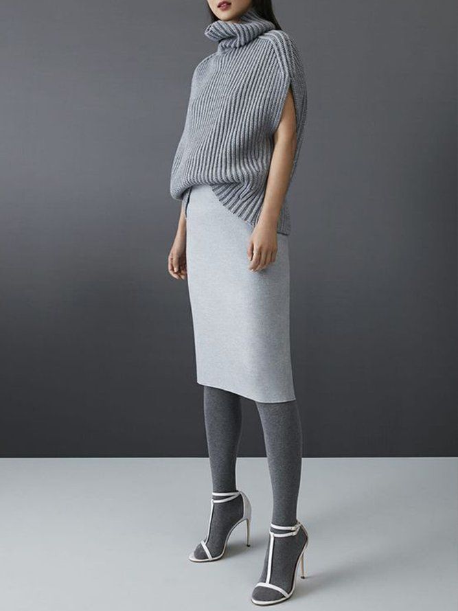 Turtleneck Cap-Erme Urban Loose Sweater