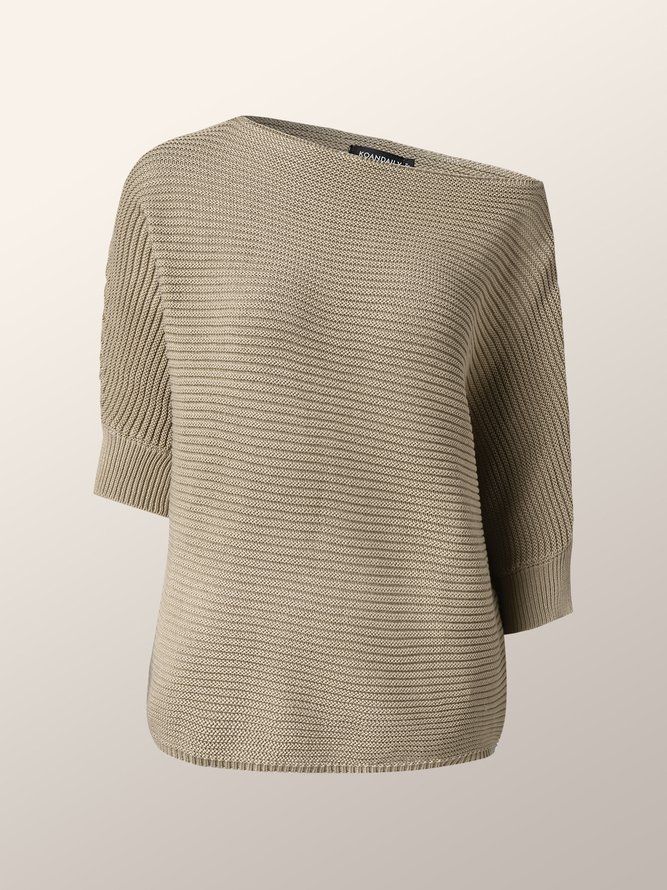 Urban Plain Loosen Half Sleeve Daily Sweater