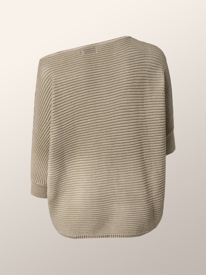 Urban Plain Loosen Half Sleeve Daily Sweater