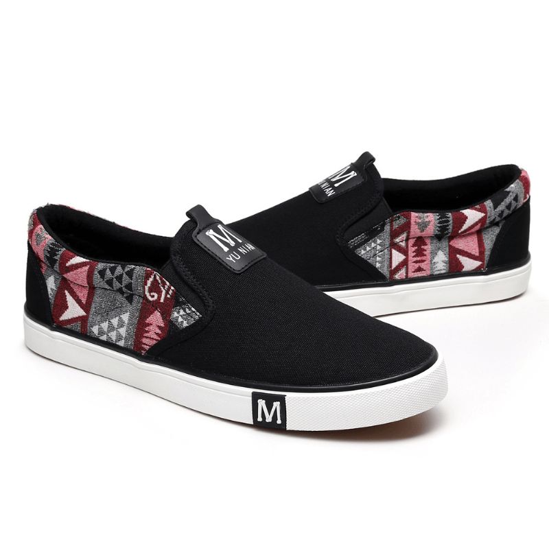 Menn Canvas Pustende Slip-On Sklisikker Myke Fritidssko