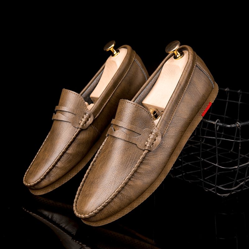 Menn Mikrofiber Pustende Komfortabel Bunn-Slip-On-Kjøreloafers Uformelle Skinnsko