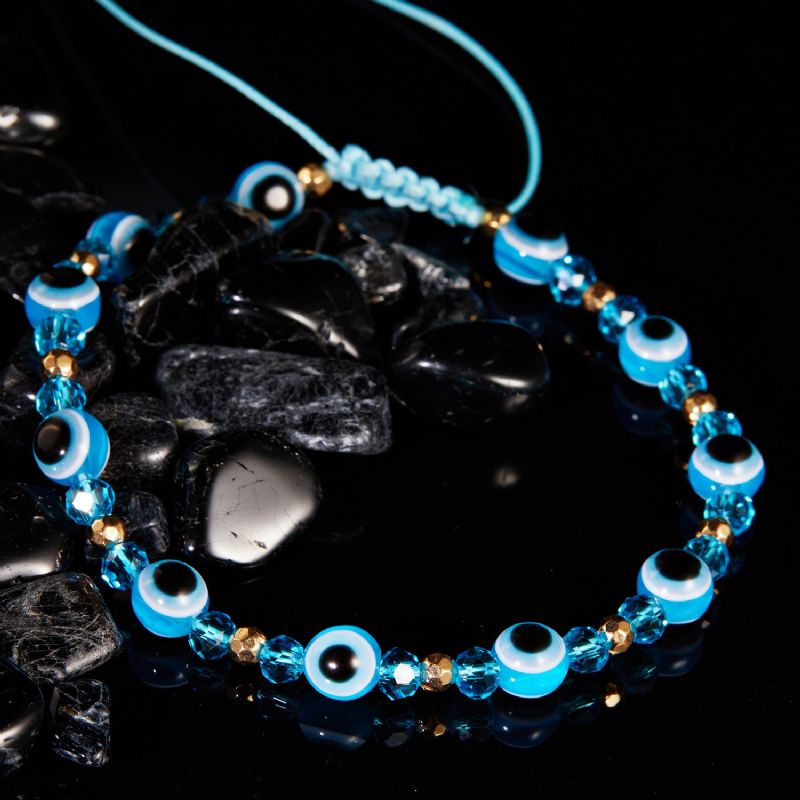 Eye Crystal Bead Pull Justerbart Armbånd