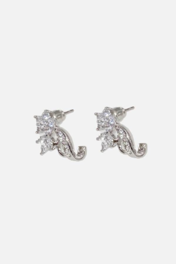 Floral Cubic Zirconia Stud Øredobber