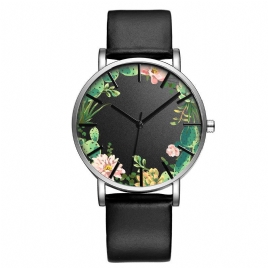 Baosaili B-9014 Unisex Armbåndsur Flower Picture Dial Display Kvartsklokke