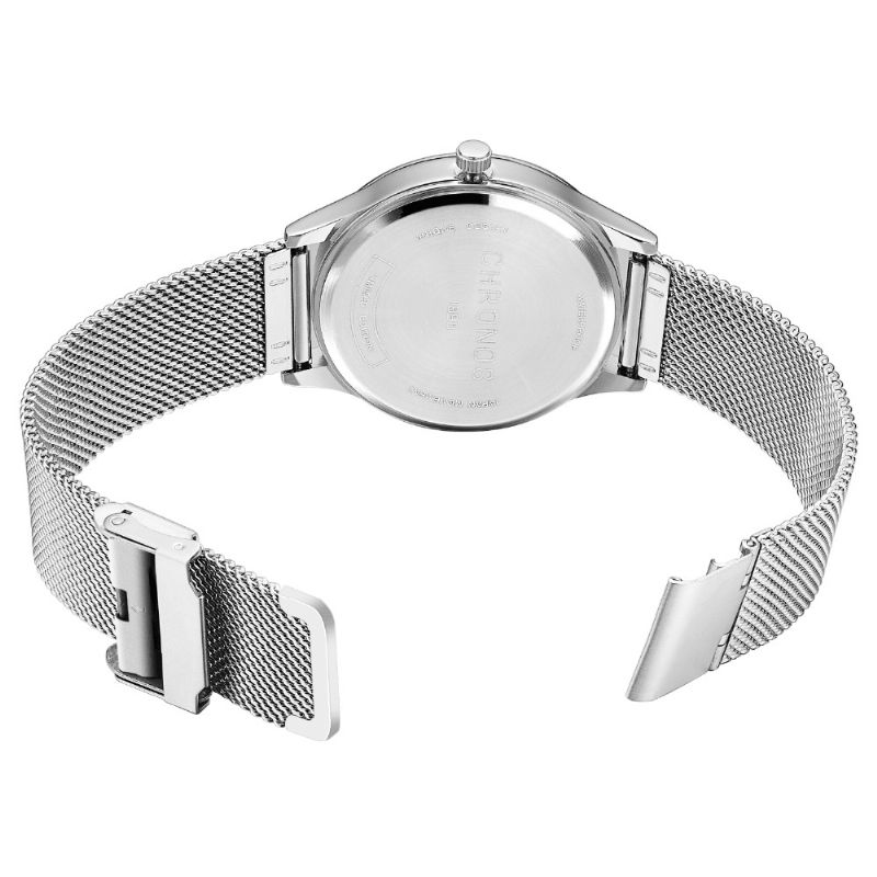 Chronos Ch27 Vanntett Armbåndsur For Menn 40 Mm Hardlex-Urskive Ultra Tynn Kvartsklokke