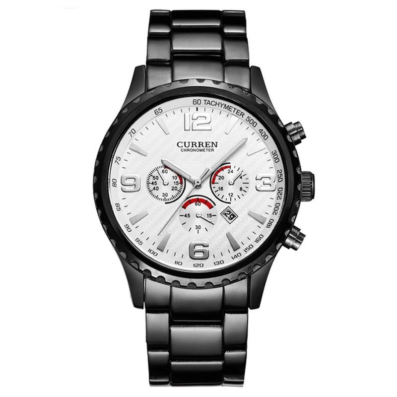 Curren 8056 Full Steel Business Style Menn Armbåndsur Vanntette Kvarts Klokker