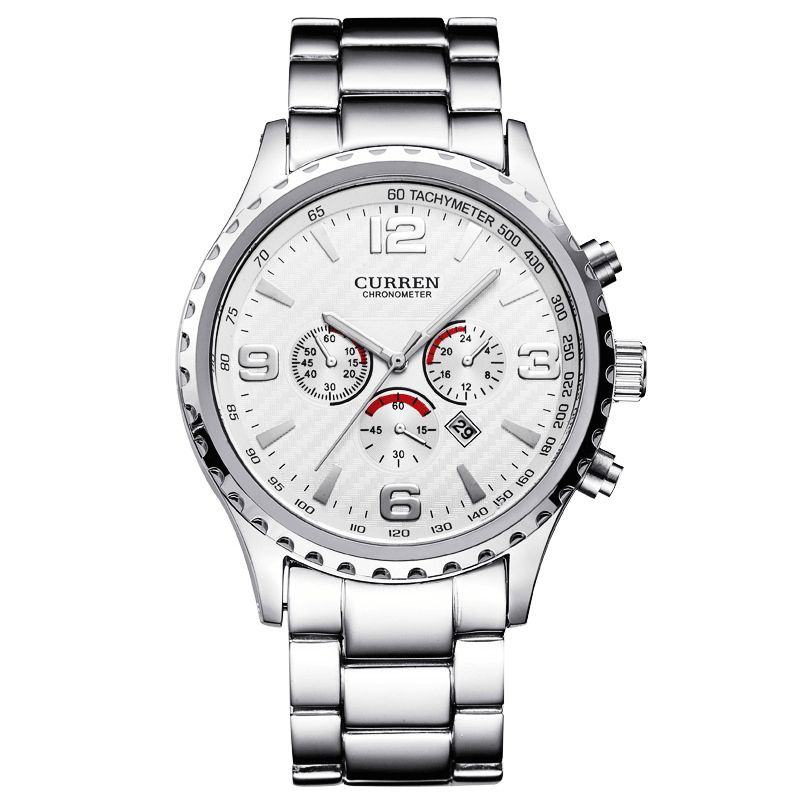 Curren 8056 Full Steel Business Style Menn Armbåndsur Vanntette Kvarts Klokker