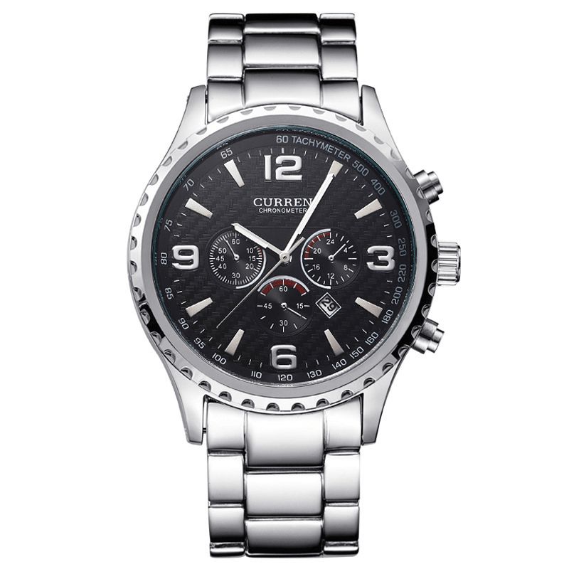 Curren 8056 Full Steel Business Style Menn Armbåndsur Vanntette Kvarts Klokker