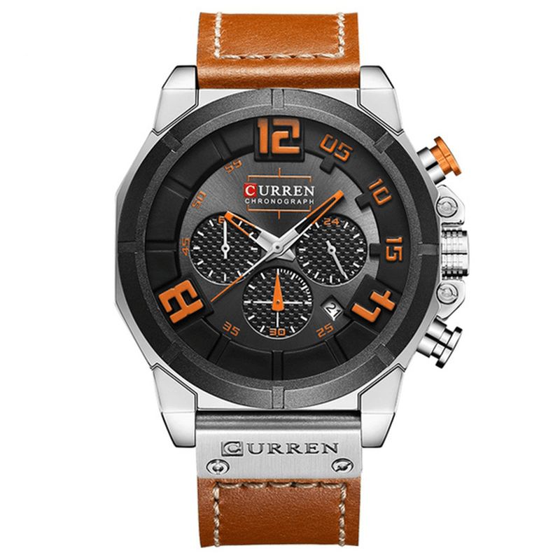 Curren 8287 Chronograph Kvartsklokke Display Dato And Time Herre Armbåndsur