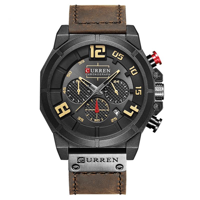 Curren 8287 Chronograph Kvartsklokke Display Dato And Time Herre Armbåndsur