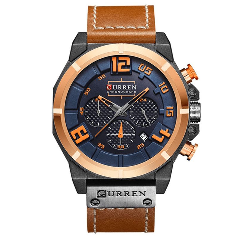 Curren 8287 Chronograph Kvartsklokke Display Dato And Time Herre Armbåndsur