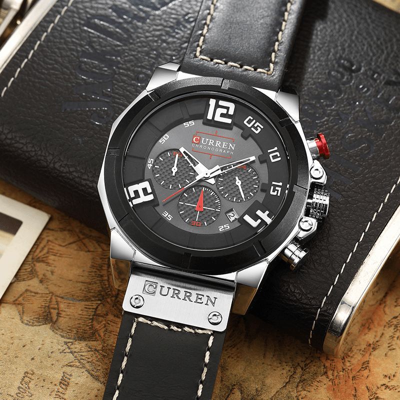 Curren 8287 Chronograph Kvartsklokke Display Dato And Time Herre Armbåndsur