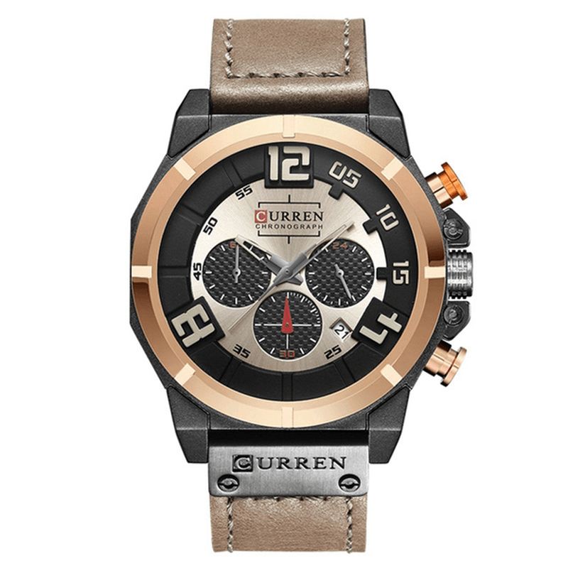 Curren 8287 Chronograph Kvartsklokke Display Dato And Time Herre Armbåndsur