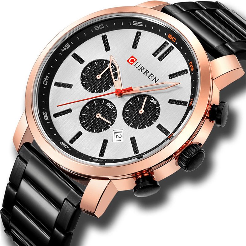 Curren 8315 Chronograph Vanntett Kvartsklokke Business Style Menn Armbåndsur