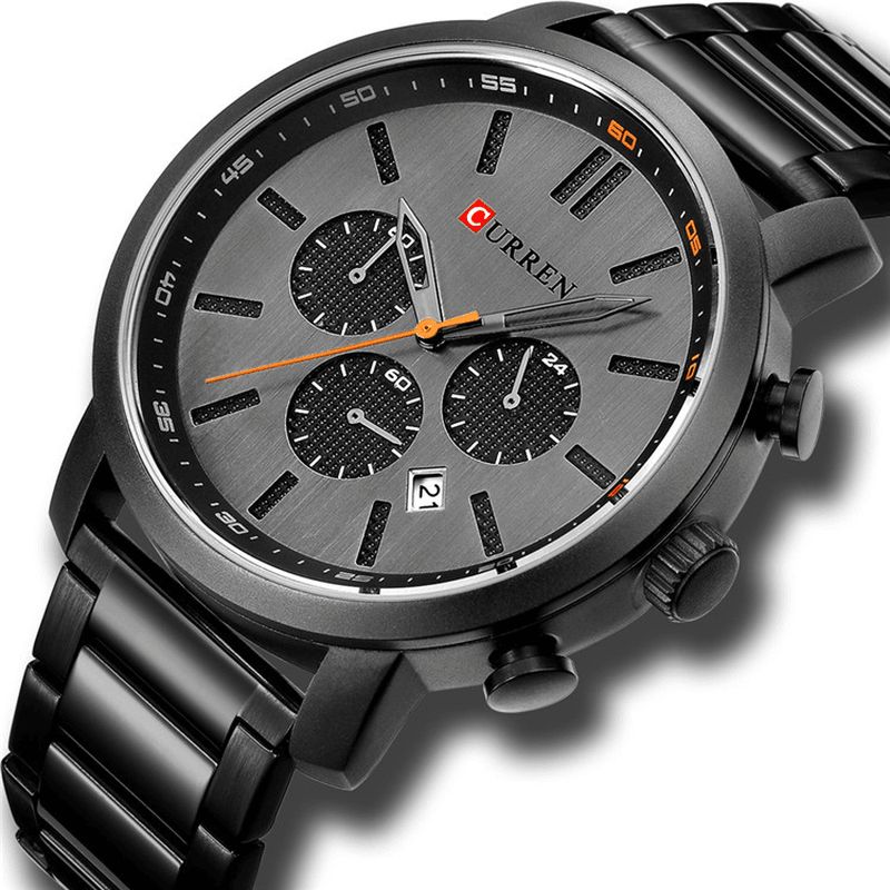 Curren 8315 Chronograph Vanntett Kvartsklokke Business Style Menn Armbåndsur