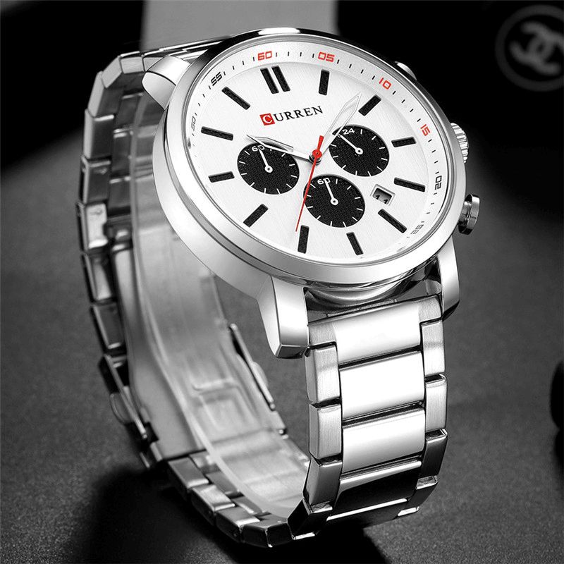 Curren 8315 Chronograph Vanntett Kvartsklokke Business Style Menn Armbåndsur