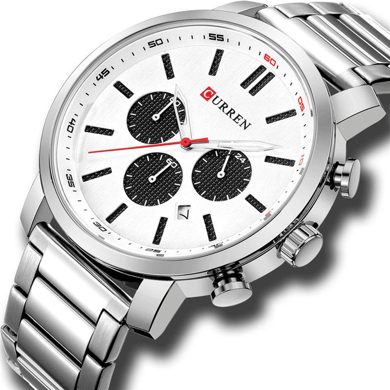 Curren 8315 Chronograph Vanntett Kvartsklokke Business Style Menn Armbåndsur