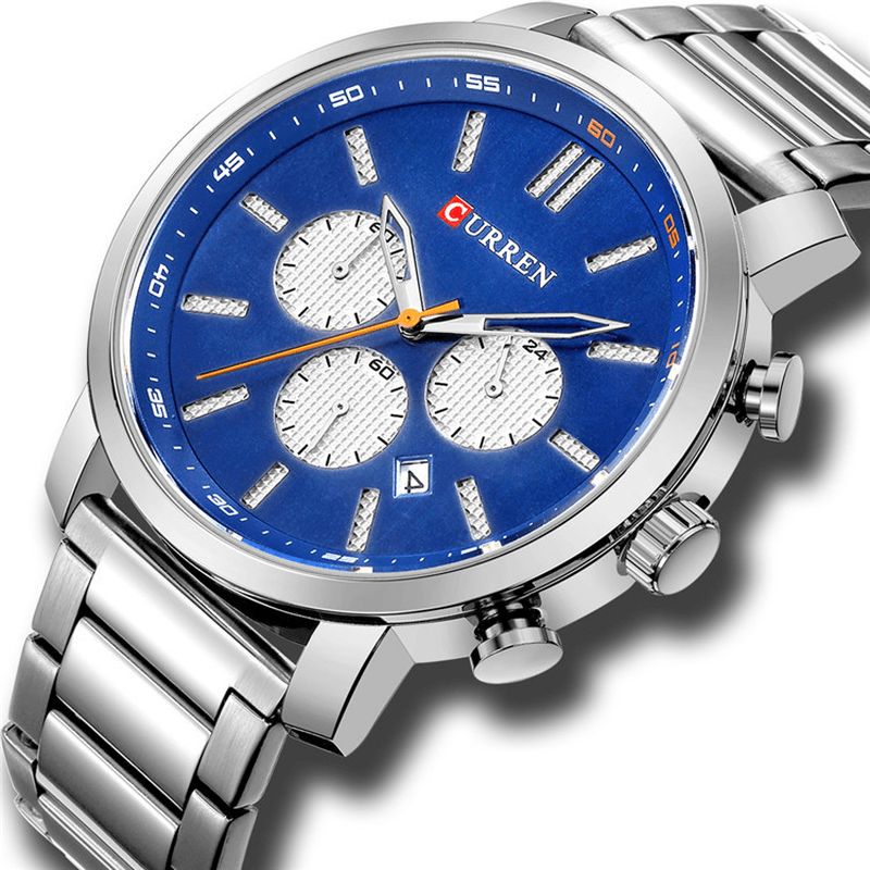 Curren 8315 Chronograph Vanntett Kvartsklokke Business Style Menn Armbåndsur