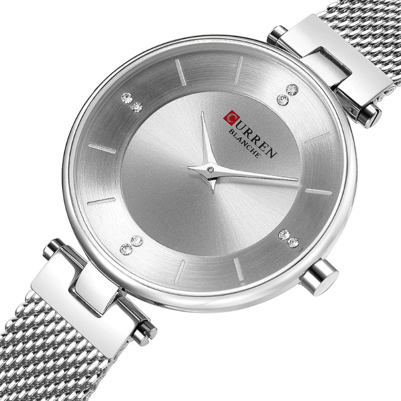 Curren 9031 Ultra Thin Dial Case Elegant Design Dame Watch Full Steel Kvartsklokke