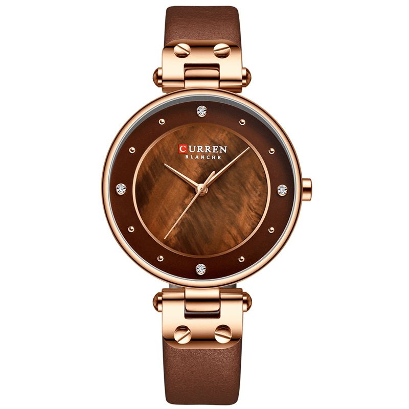 Curren 9056 Fashion Crystal Casual Casual Dial Kvinner Kvartsklokke