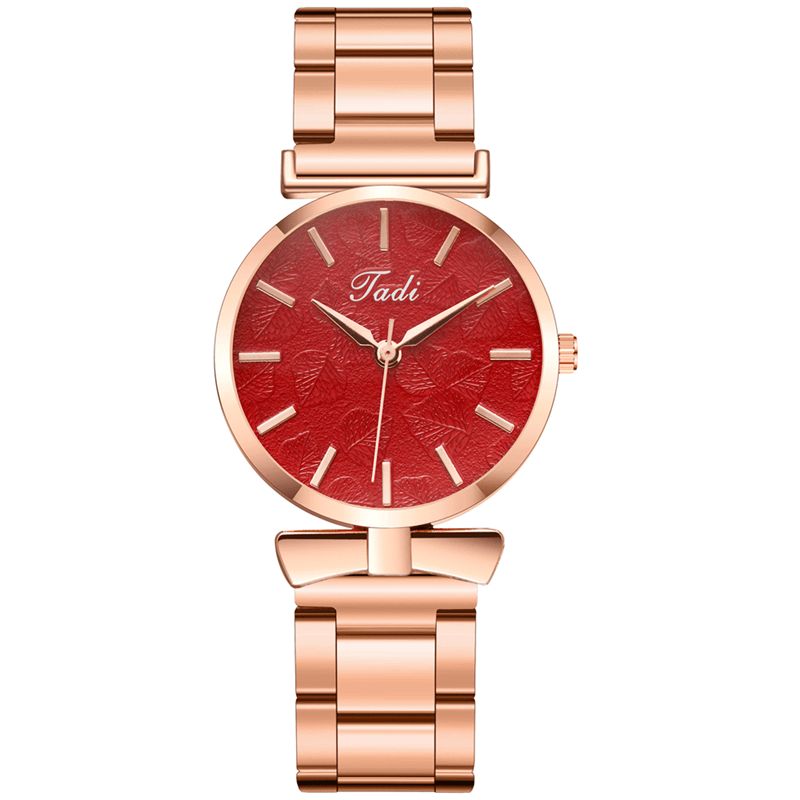 Deffrun Elegant Design No Number Dial Casual Dame Armbåndsur Rose Gold Case Full Alloy Kvartsklokke