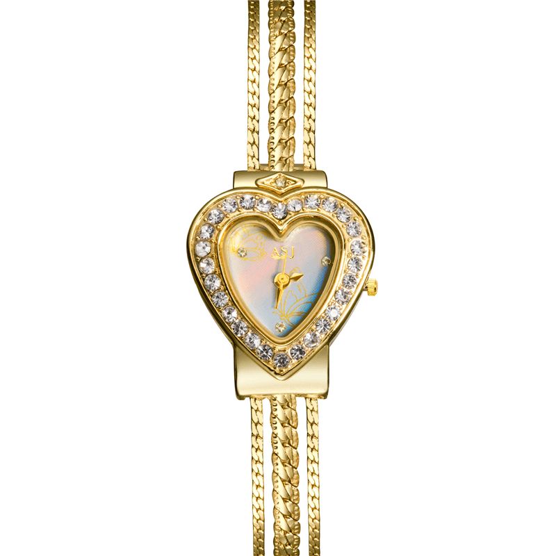 Deffrun Love Heart Dekorativ Dame Armbånd Watch Retro Style Kvartsklokke