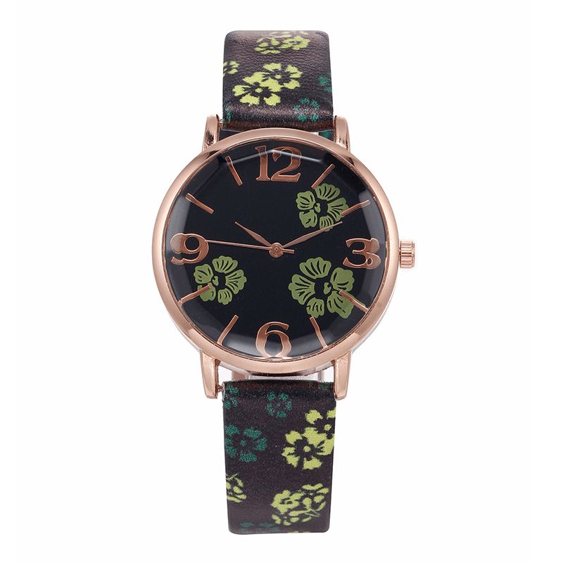 Deffrun Retro Stil Blomstertrykt Kvinner Armbåndsur Kinesisk Stil Kvarts Klokker