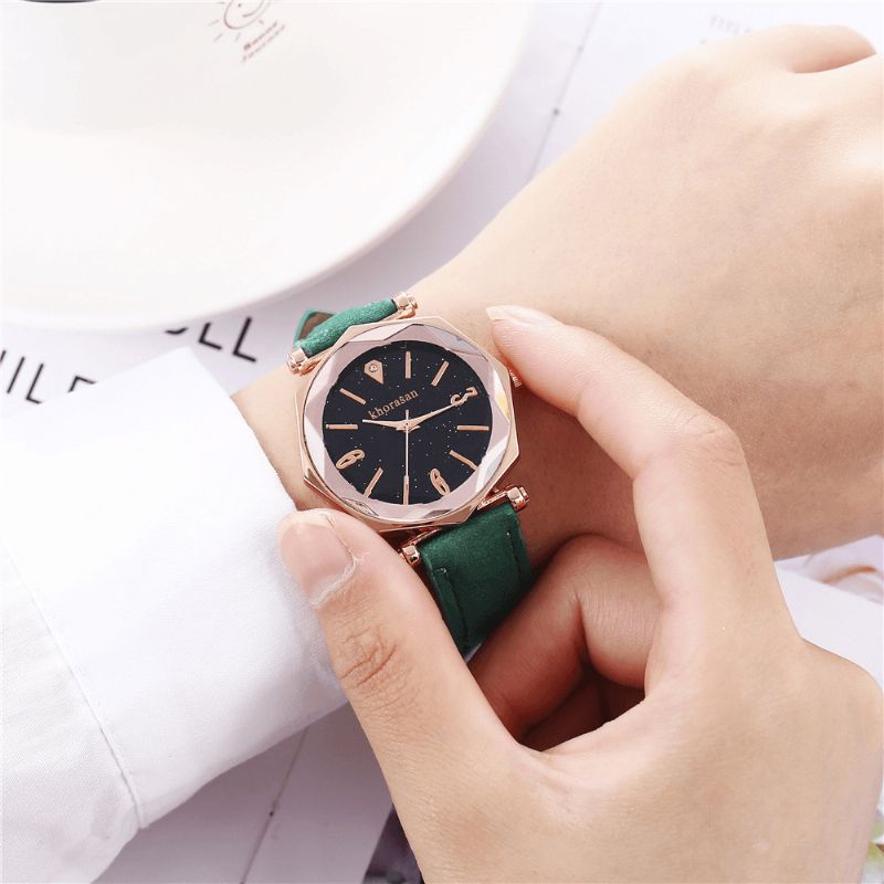 Deffrun Shining Dial Display Flower Dame Watch Elegant Design Quartz Klokker