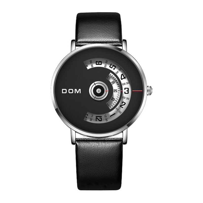 Dom M-1303 Fashion Herre Watch Creative Dial 3Atm Vanntett Kvartsklokke