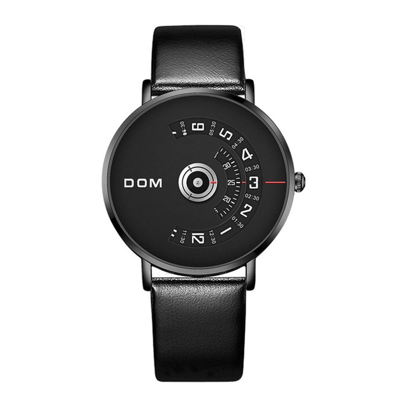 Dom M-1303 Fashion Herre Watch Creative Dial 3Atm Vanntett Kvartsklokke