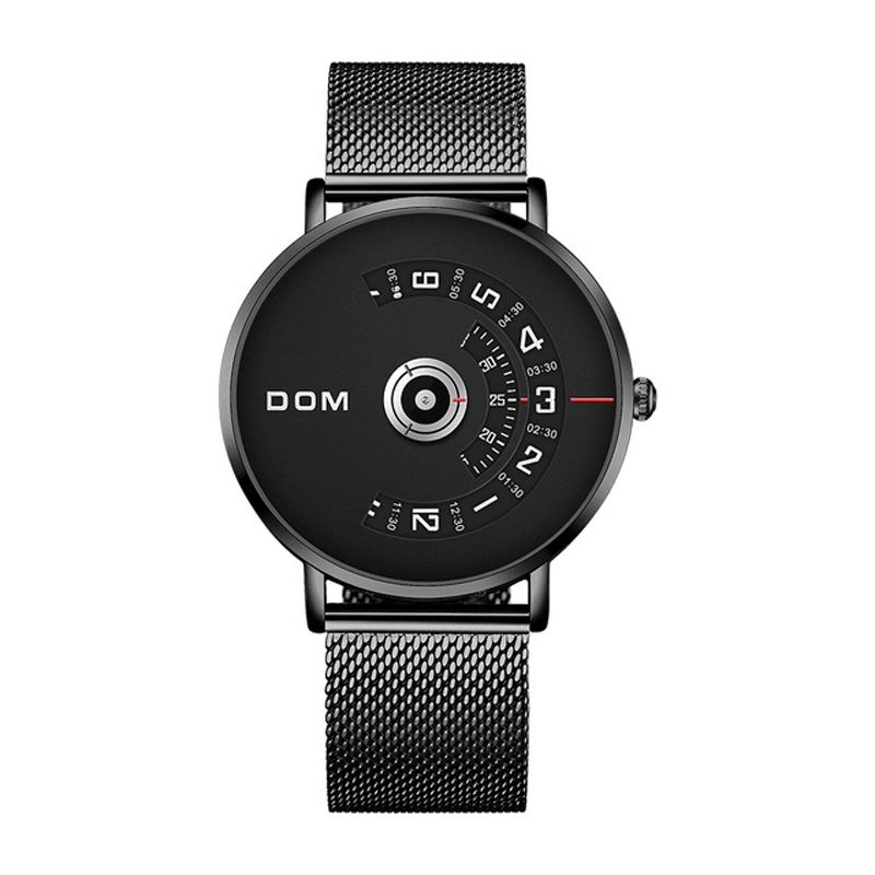 Dom M-1303 Fashion Herre Watch Creative Dial 3Atm Vanntett Kvartsklokke