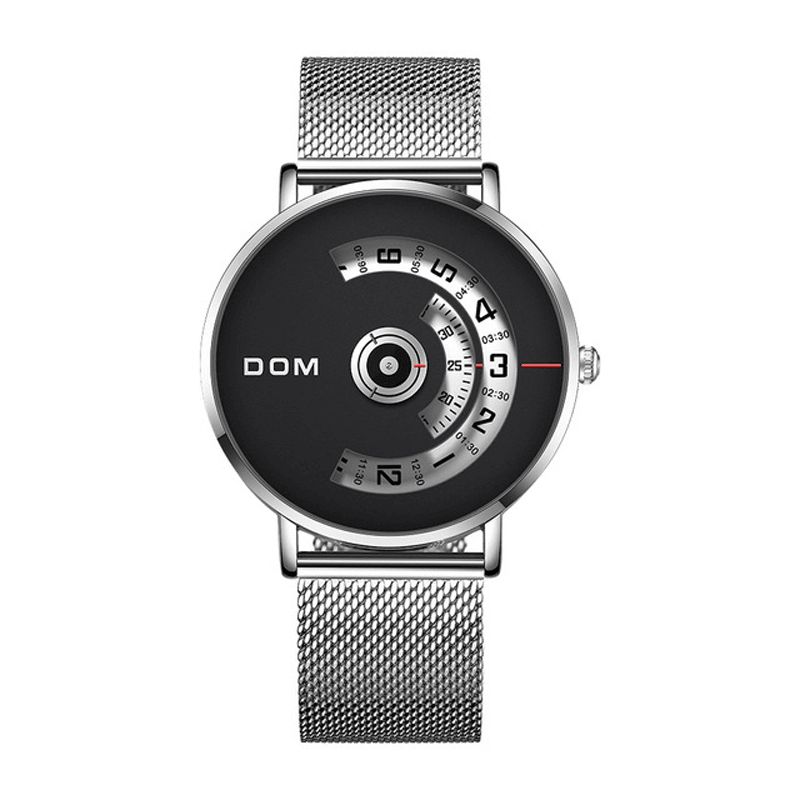 Dom M-1303 Fashion Herre Watch Creative Dial 3Atm Vanntett Kvartsklokke