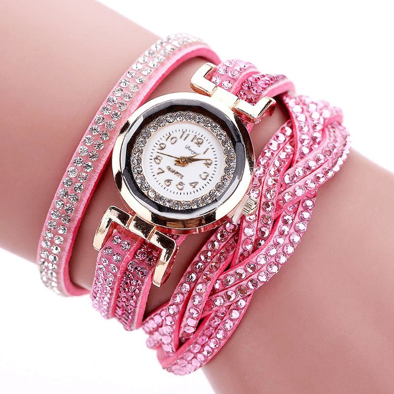 Duoya D056 Crystal Retro Style Dame Armbånd Watch Dress Quartz Klokker