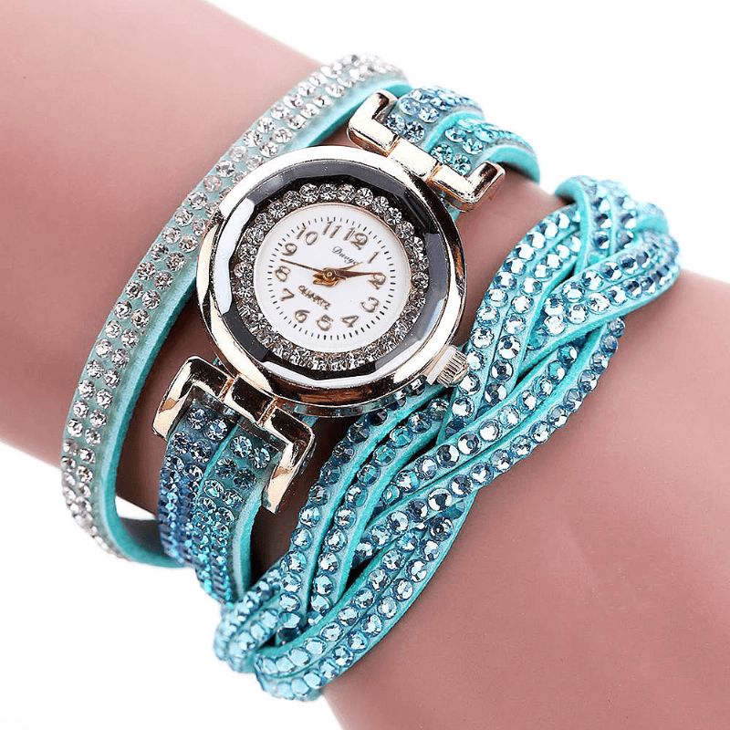 Duoya D056 Crystal Retro Style Dame Armbånd Watch Dress Quartz Klokker