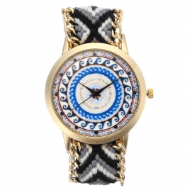 Egendefinert Folk Kvinner Watch Kaleidoscope Mønster Legering Casual Casual Retro Quartz Armbåndsur