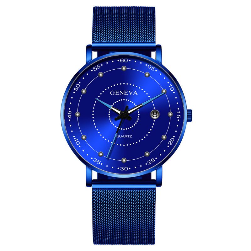 Fashion Alloy Menn Business Watch Dekorert Pointer Luminous Kvartsklokke