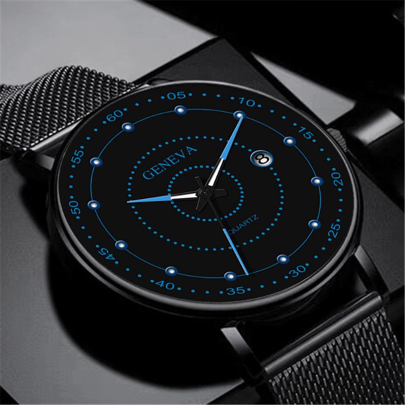 Fashion Alloy Menn Business Watch Dekorert Pointer Luminous Kvartsklokke