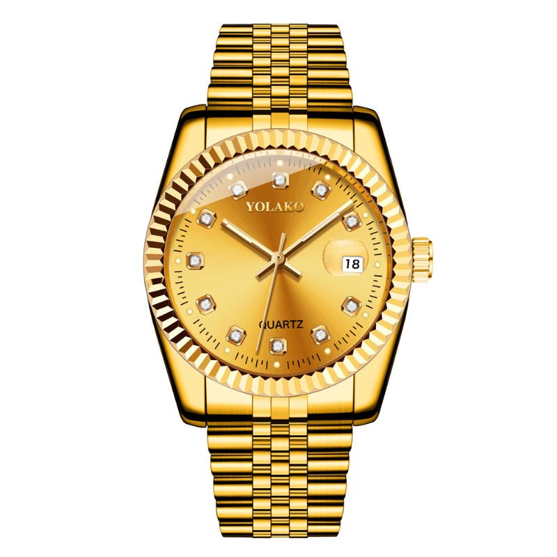 Fashion Alloy Steel Band Watch Diamond Casual Square Herre Kvartsklokke