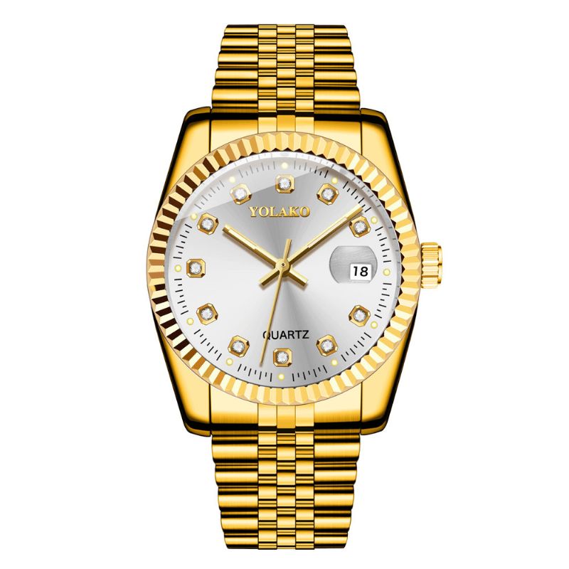 Fashion Alloy Steel Band Watch Diamond Casual Square Herre Kvartsklokke