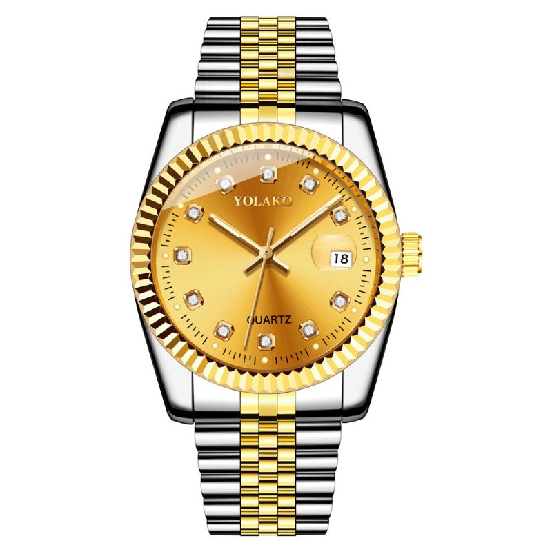 Fashion Alloy Steel Band Watch Diamond Casual Square Herre Kvartsklokke