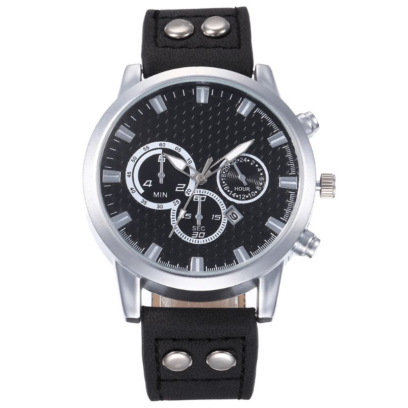 Fashion Elegent Alloy Sports Business Casual Belte Herreklokke Kvartsklokke