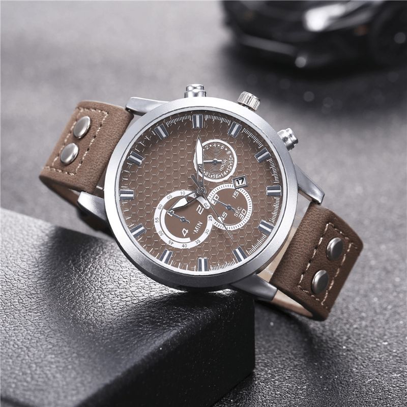 Fashion Elegent Alloy Sports Business Casual Belte Herreklokke Kvartsklokke