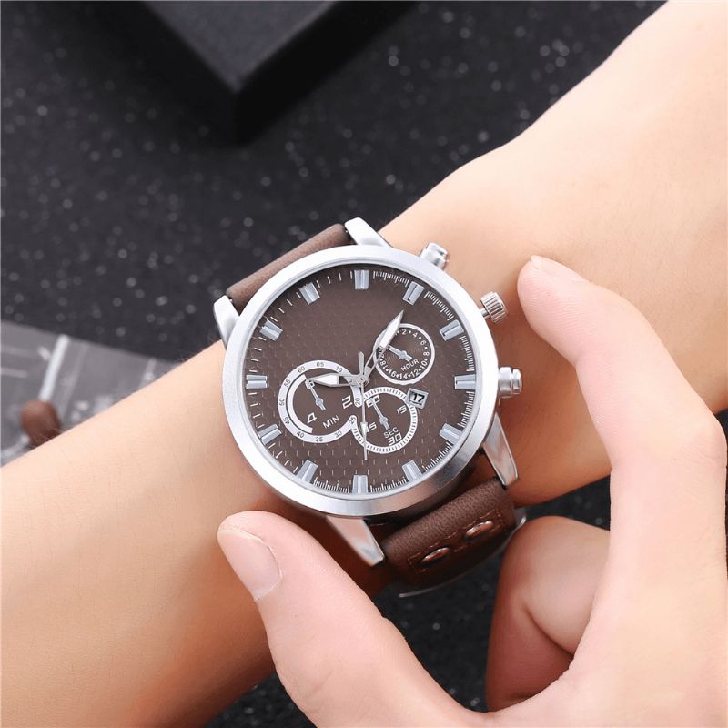 Fashion Elegent Alloy Sports Business Casual Belte Herreklokke Kvartsklokke