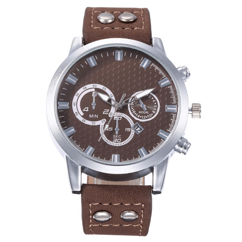 Fashion Elegent Alloy Sports Business Casual Belte Herreklokke Kvartsklokke