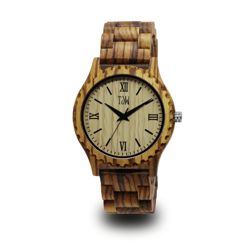 Fashion Wooden Watch Simple Dial Herre Fashion Watch Kvartsklokke