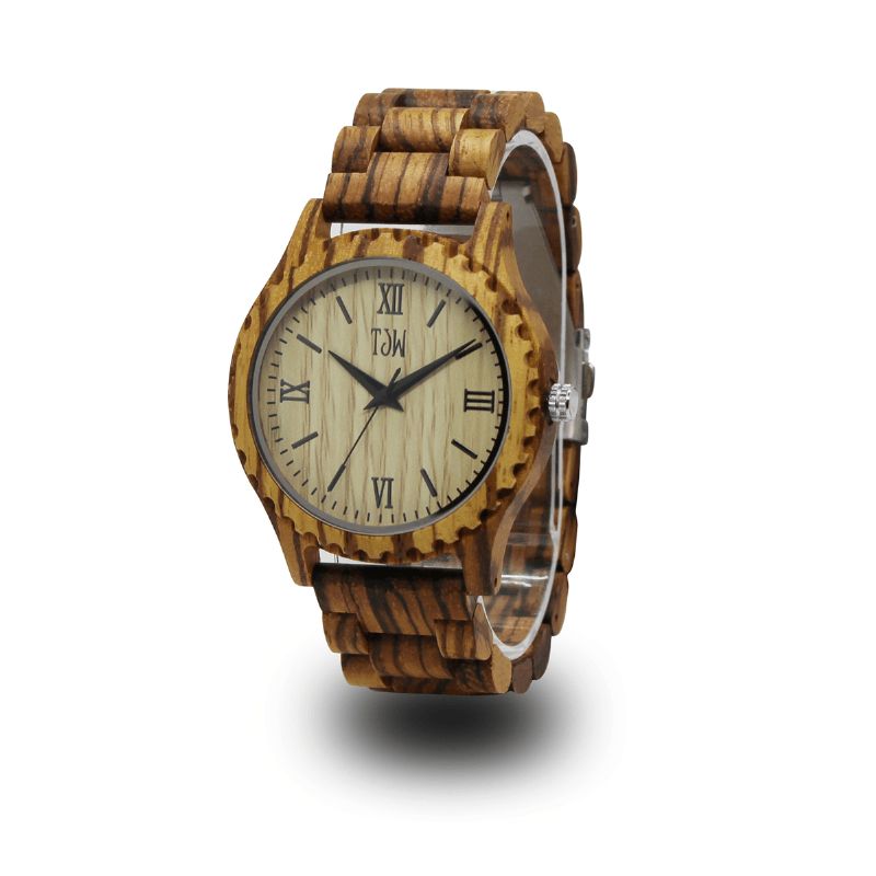 Fashion Wooden Watch Simple Dial Herre Fashion Watch Kvartsklokke